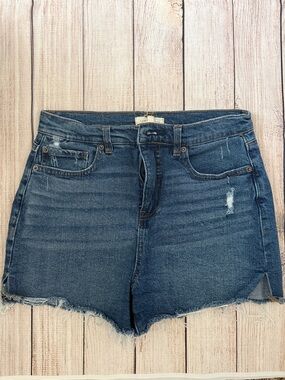 Copper Key Dark Blue Distressed Denim Cutoff Shorts